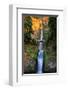 Sunset On Multnomah Falls-null-Framed Art Print