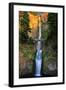 Sunset On Multnomah Falls-null-Framed Art Print