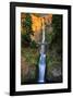 Sunset On Multnomah Falls-null-Framed Art Print