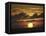 Sunset on Ocean-Michael Brown-Framed Stretched Canvas