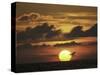 Sunset on Ocean-Michael Brown-Stretched Canvas