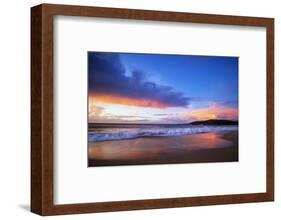 Sunset on Papohaku Beach, Molokai Island, Hawaii, USA-Christian Kober-Framed Photographic Print