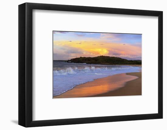 Sunset on Papohaku Beach, Molokai Island, Hawaii, USA-Christian Kober-Framed Photographic Print