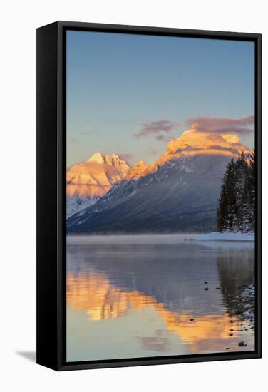 Sunset on Peaks Reflect Nto Lake Mcdonald in Glacier NP, Montana, Usa-Chuck Haney-Framed Stretched Canvas