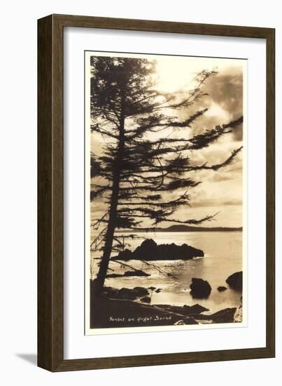 Sunset on Puget Sound, Washington-null-Framed Art Print