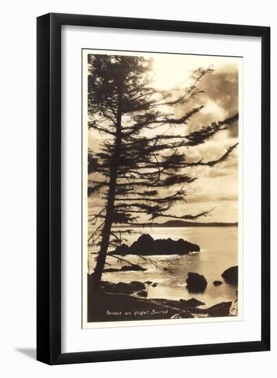 Sunset on Puget Sound, Washington-null-Framed Art Print