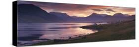 Sunset on Reydarfjordur Town, in the East Fjords Region (Austurland), Iceland, Polar Regions-Patrick Dieudonne-Stretched Canvas