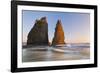 Sunset on Rialto Beach and Sea Stacks, Olympic NP, Washington, USA-Jaynes Gallery-Framed Photographic Print