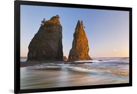 Sunset on Rialto Beach and Sea Stacks, Olympic NP, Washington, USA-Jaynes Gallery-Framed Photographic Print