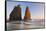 Sunset on Rialto Beach and Sea Stacks, Olympic NP, Washington, USA-Jaynes Gallery-Framed Stretched Canvas