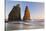 Sunset on Rialto Beach and Sea Stacks, Olympic NP, Washington, USA-Jaynes Gallery-Stretched Canvas