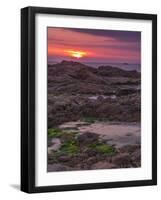 Sunset on rocky coast-enricocacciafotografie-Framed Photographic Print