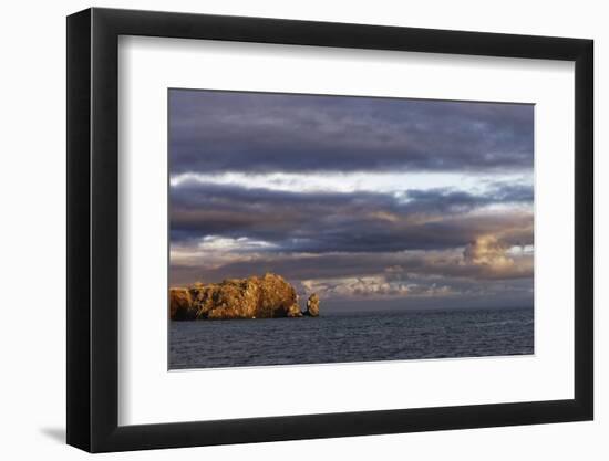 Sunset on rocky outcropping, Espanola Island, Galapagos Islands, Ecuador.-Adam Jones-Framed Photographic Print