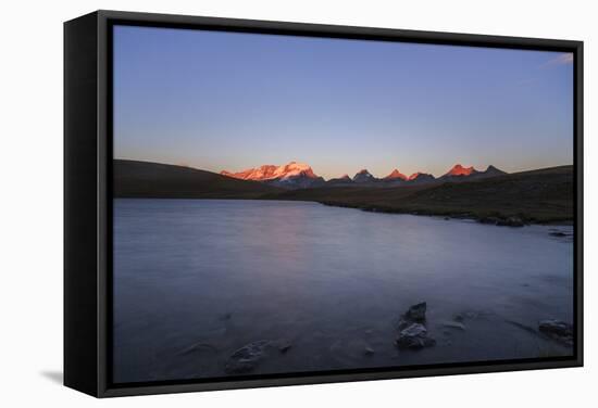 Sunset on Rossett Lake at an Altitude of 2709 Meters. Gran Paradiso National Park-Roberto Moiola-Framed Stretched Canvas
