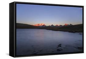 Sunset on Rossett Lake at an Altitude of 2709 Meters. Gran Paradiso National Park-Roberto Moiola-Framed Stretched Canvas