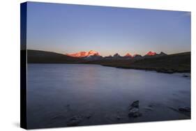 Sunset on Rossett Lake at an Altitude of 2709 Meters. Gran Paradiso National Park-Roberto Moiola-Stretched Canvas