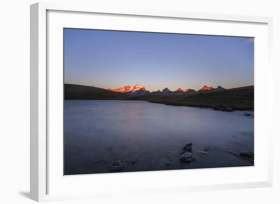 Sunset on Rossett Lake at an Altitude of 2709 Meters. Gran Paradiso National Park-Roberto Moiola-Framed Photographic Print
