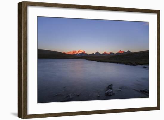 Sunset on Rossett Lake at an Altitude of 2709 Meters. Gran Paradiso National Park-Roberto Moiola-Framed Photographic Print