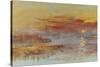 Sunset on Rouen-JMW Turner-Stretched Canvas