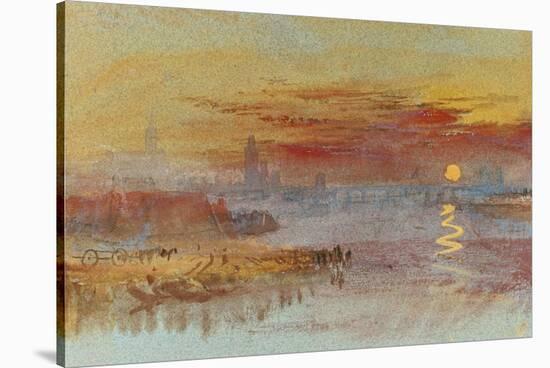 Sunset on Rouen-JMW Turner-Stretched Canvas