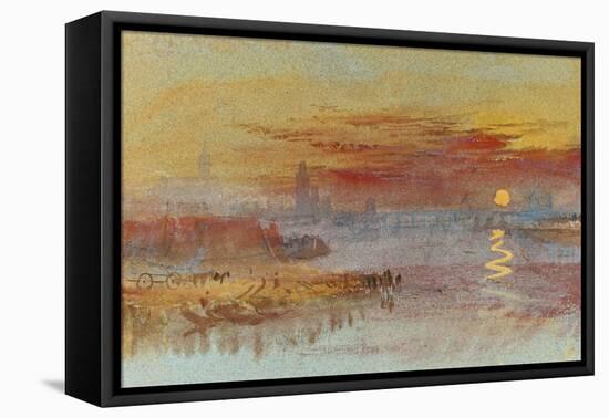 Sunset on Rouen-JMW Turner-Framed Stretched Canvas