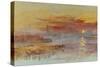 Sunset on Rouen-JMW Turner-Stretched Canvas