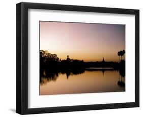 Sunset on Royal Lake, Yangon (Rangoon), Myanmar (Burma)-Upperhall-Framed Photographic Print