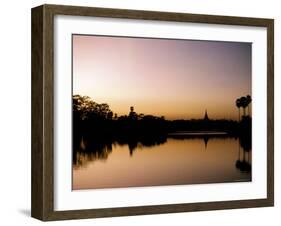 Sunset on Royal Lake, Yangon (Rangoon), Myanmar (Burma)-Upperhall-Framed Photographic Print