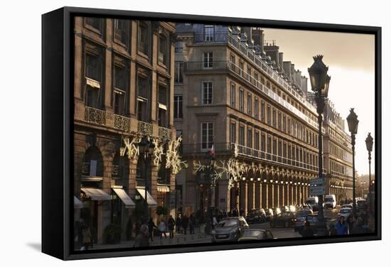 Sunset on Rue de la Paix, Paris, France, Europe-Matthew Frost-Framed Stretched Canvas