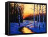 Sunset on Sawkill Creek in Winter-Patty Baker-Framed Stretched Canvas