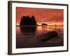Sunset on Sea Stacks of Second Beach, Olympic National Park, Washington, USA-Jerry Ginsberg-Framed Photographic Print
