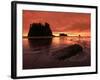 Sunset on Sea Stacks of Second Beach, Olympic National Park, Washington, USA-Jerry Ginsberg-Framed Photographic Print