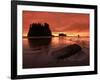 Sunset on Sea Stacks of Second Beach, Olympic National Park, Washington, USA-Jerry Ginsberg-Framed Photographic Print