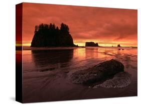 Sunset on Sea Stacks of Second Beach, Olympic National Park, Washington, USA-Jerry Ginsberg-Stretched Canvas