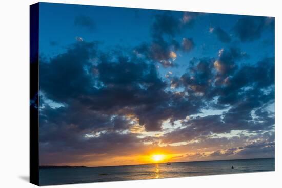 Sunset on Seven Mile Beach, Negril, Jamaica, West Indies, Caribbean, Central America-Michael Runkel-Stretched Canvas