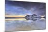 Sunset on Skagsanden Beach Surrounded by Snow Covered Mountains, Lofoten Islands-ClickAlps-Mounted Photographic Print