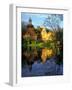 Sunset on Straupe Castle and Reflection Pond, Gauja National Park, Latvia-Janis Miglavs-Framed Photographic Print