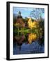 Sunset on Straupe Castle and Reflection Pond, Gauja National Park, Latvia-Janis Miglavs-Framed Photographic Print