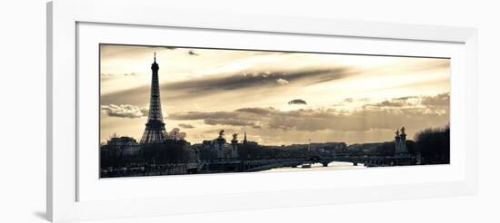 Sunset on the Alexander III Bridge - Eiffel Tower - Paris-Philippe Hugonnard-Framed Photographic Print