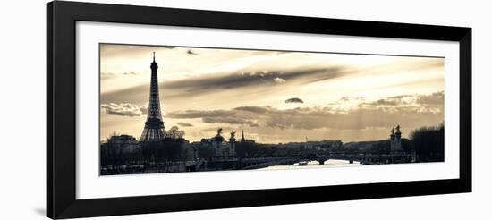 Sunset on the Alexander III Bridge - Eiffel Tower - Paris-Philippe Hugonnard-Framed Photographic Print