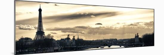 Sunset on the Alexander III Bridge - Eiffel Tower - Paris-Philippe Hugonnard-Mounted Photographic Print