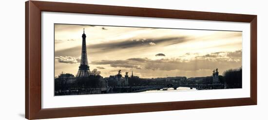 Sunset on the Alexander III Bridge - Eiffel Tower - Paris-Philippe Hugonnard-Framed Photographic Print