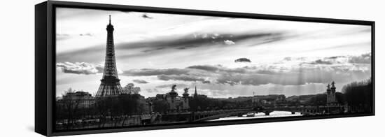 Sunset on the Alexander III Bridge - Eiffel Tower - Paris-Philippe Hugonnard-Framed Stretched Canvas