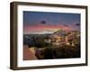 Sunset on the ancient town and historical center called Sassi, perched on rocks on top of hill, Mat-Roberto Moiola-Framed Photographic Print
