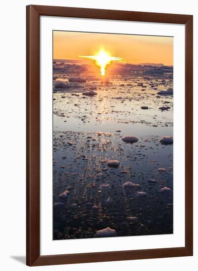 Sunset on the Arctic Ocean, Greenland-Françoise Gaujour-Framed Photographic Print