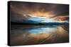 Sunset on the Beach at Bamburgh, Northumberland England UK-Tracey Whitefoot-Stretched Canvas