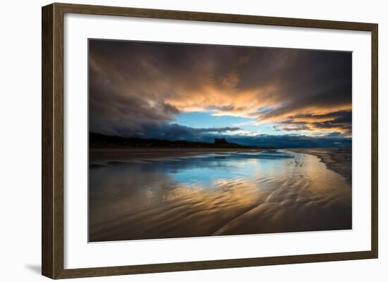 Sunset on the Beach at Bamburgh, Northumberland England UK-Tracey Whitefoot-Framed Photographic Print