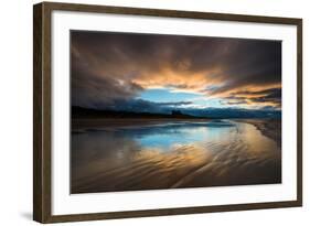 Sunset on the Beach at Bamburgh, Northumberland England UK-Tracey Whitefoot-Framed Photographic Print