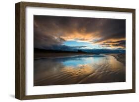 Sunset on the Beach at Bamburgh, Northumberland England UK-Tracey Whitefoot-Framed Photographic Print