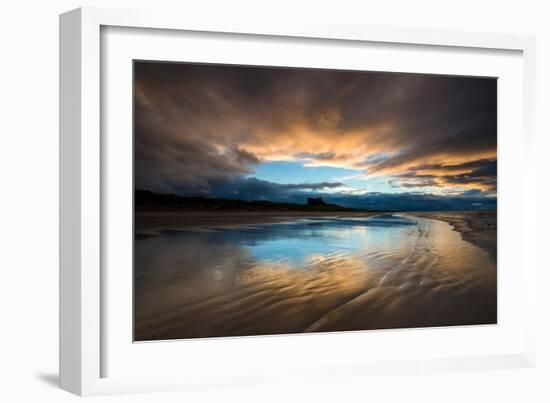 Sunset on the Beach at Bamburgh, Northumberland England UK-Tracey Whitefoot-Framed Photographic Print